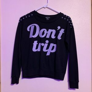 sweater with pastel purple rhinestones
